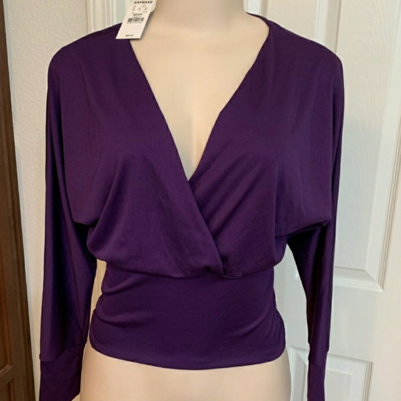 Express Tops - NWT Express purple long sleeve blouse Medium